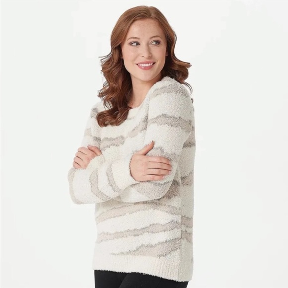 Women's Barefoot Dreams Cozychic Seaside Crew Neck Pullover - Size Large - Picture 1 of 5